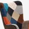 Patchy skandinavisk design lænestol med stoflapper som polster og træben Rabatter