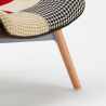 Patchy skandinavisk design lænestol med stoflapper som polster og træben Mængderabat