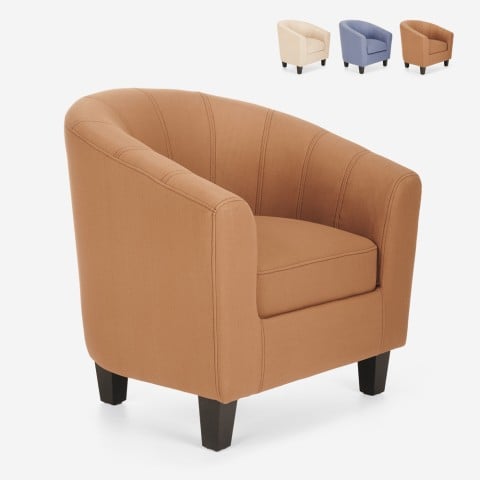 Design lænestol i imiteret læder stue kontor Seashell Soft