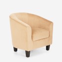 Seashell Lux design lænestol med fløjlsstofbetræk i flere farver møbel Tilbud