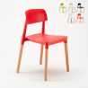 Barcellona AHD stabelbar design spisebords stol i polypropylen og træ Tilbud