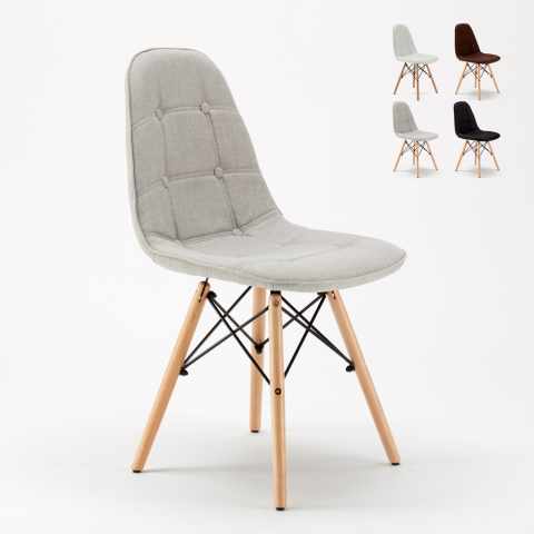 Chester designer træ eiffel stol spisebordsstol med stof polster