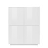 Judy blank hvid lav skænk skab 100x40 cm med 4 låger og 8 hylder rum Udsalg