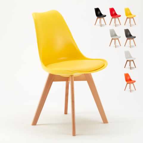 Tulipan nordica ahd design spisebords stol farverig i polypropylen og træ Kampagne