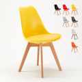 Goblet nordica ahd design spisebords stol farverig i polypropylen og træ Kampagne