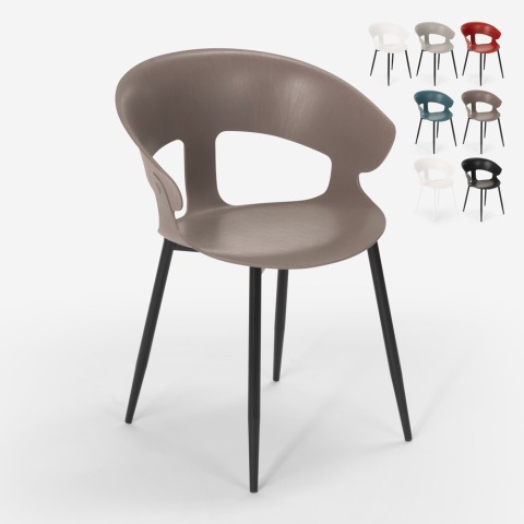 Evelyn AHD design spisebords stol plast mange farver sorte metal ben