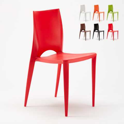 Color AHD stabelbar spisebords stol plastik i mange forskellige farver