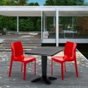 Aia sort havebord sæt: 2 Ice farvet stole og 70cm kvadratisk bord Egenskaber