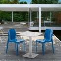 Lemon helt hvidt cafebord sæt: 2 Ice farvet stole, 60cm kvadratisk bord Egenskaber
