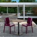 Kiss træeffekt cafebord sæt: 2 Ice farvet stole og 60cm kvadratisk bord Egenskaber