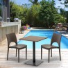 Kiss træeffekt cafebord sæt: 2 Paris farvet stole og 60cm kvadratisk bord Valgfri