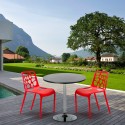 Cosmopolitan sort cafebord sæt: 2 Gelateria farvet stole og 70cm rundt bord Valgfri