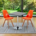 Mojito sort cafebord sæt: 2 Nordica farvet stole og 70cm kvadratisk bord Valgfri
