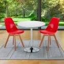 Long Island hvid cafebord sæt: 2 Nordica farvet stole og 70cm rundt bord Mængderabat