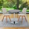 Cosmopolitan sort cafebord sæt: 2 Nordica farvet stole og 70cm rundt bord Valgfri