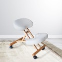 Balancewood ergonomisk knæstol kontorstol højdejusterbar træ eco læder Tilbud