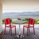 Phantom sort cafebord sæt: 2 B-side gennemsigtig stole og 70cm kvadratisk bord Rabatter