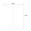 Silver hvid cafebord sæt: 2 Cristal light gennemsigtig stole og 70cm rundt bord 