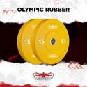 Hanzo rubber bumper 2 x 15 kg vægtskiver til olympiske vægtstang 50 mm Udsalg