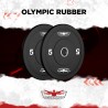 Hanzo rubber bumper 2 x 5 kg vægtskiver til olympiske vægtstang 50 mm Udsalg
