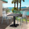 Balcony sort havebord sæt: 2 Dune gennemsigtig stole og 70cm kvadratisk bord Tilbud