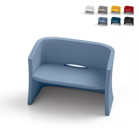 Breeze to personers lille udendørs bænk polyethylen sofa lounge møbel