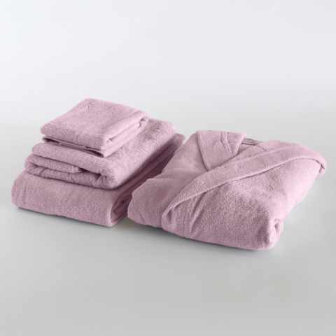 Svad Dondi Ti Amo sæt med badekåbe 3 håndklæder forskellig størrelse farve