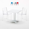Caffè have bord sæt cafesæt med bord 70x70cm og 2 gennemsigtige stole Egenskaber