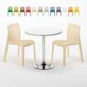 Long Island hvid cafebord sæt: 2 Gruvyer farvet stole og 70cm rundt bord Pris