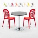 Cosmopolitan sort cafebord sæt: 2 Wedding farvet stole og 70cm rundt bord Valgfri