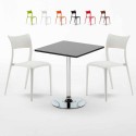 Mojito sort cafebord sæt: 2 Parisienne farvet stole og 70cm kvadratisk bord Tilbud
