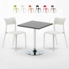Mojito sort cafebord sæt: 2 Parisienne farvet stole og 70cm kvadratisk bord Tilbud