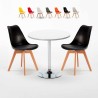 Long Island hvid cafebord sæt: 2 Nordica farvet stole og 70cm rundt bord Udvalg