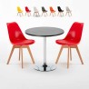 Cosmopolitan sort cafebord sæt: 2 Nordica farvet stole og 70cm rundt bord Mængderabat
