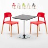 Mojito sort cafebord sæt: 2 Barcellona farvet stole og 70cm kvadratisk bord Rabatter
