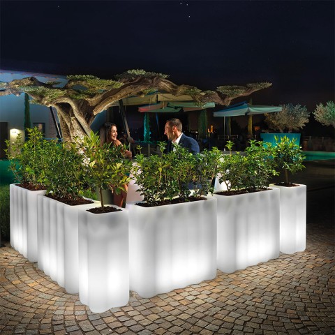 Nebula plantekasse 89x35x78 cm med LED lys udendørs indendørs højbed Kampagne