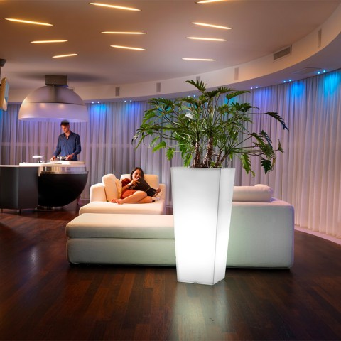 Genesis høj stor vase med LED lys firkantet potteskjuler polyethylen Kampagne