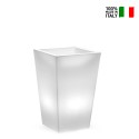 Genesis høj stor vase med LED lys firkantet potteskjuler polyethylen På Tilbud
