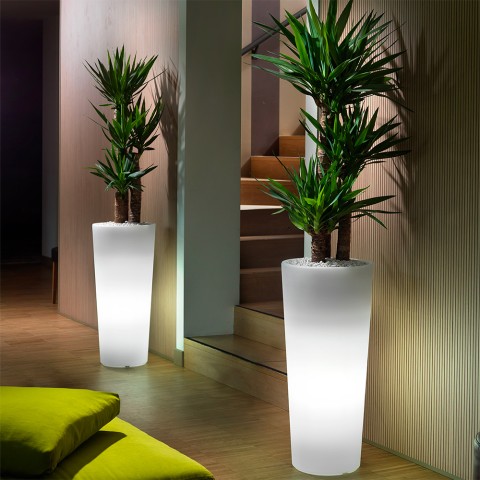 Genesis høj stor vase med LED lys rund potteskjuler polyethylen