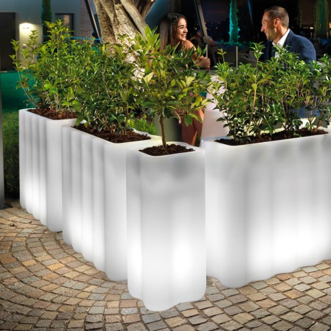 Nebula plantekasse 35x35x78 cm med LED lys udendørs indendørs højbed Kampagne