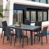 Enjoy sæt med et sort 150x90cm bord og 6 stole i et udvalg af farver 