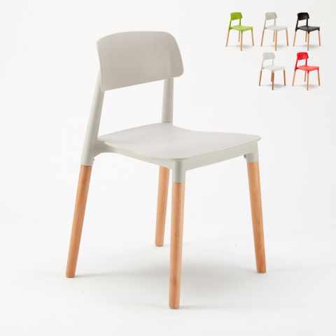Sæt med 20 Barcellona AHD stabelbar design spisebords stol i plast og træ