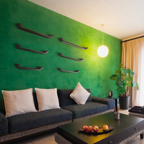 Barchetta sæt med 3 U-formet svævehylder træ væghylder til stue kontor