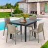 Passion sort havebord sæt: 4 Rome farvet stole og 90cm kvadratisk bord Egenskaber