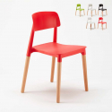 Sæt med 20 Barcellona AHD stabelbar design spisebords stol i plast og træ Rabatter