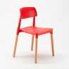 Sæt med 20 Barcellona AHD stabelbar design spisebords stol i plast og træ 