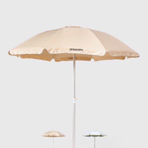 Bagnino Light 220cm stor strand parasol bomuld højdejusterbar uv-beskyttet