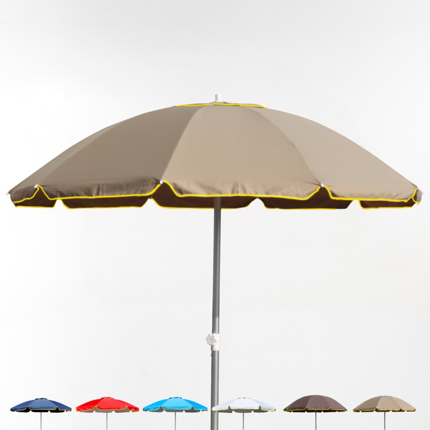 Bagnino Fluo stor strand parasol 220cm højdejusterbar anti uv aluminium Billig