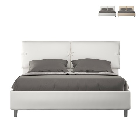 Sleeper 120x190 cm seng med opbevaring lameller sengegavl kunstlæder Kampagne