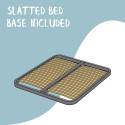 Sleeper 120x190 cm seng med opbevaring lameller sengegavl kunstlæder Mål